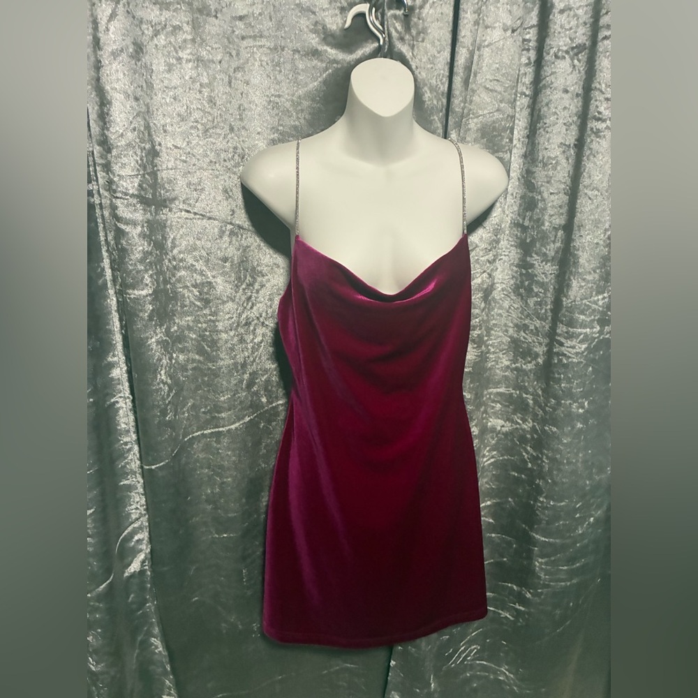 Velvet dress color burgundy size Small